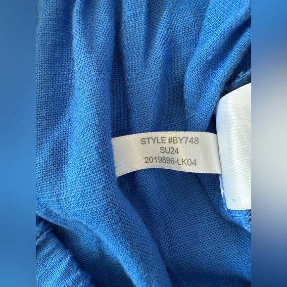 NWT J. Crew Factory Linen-Blend Pleated Wide Leg Crop Pant Blue Size 10 - Picture 8 of 11